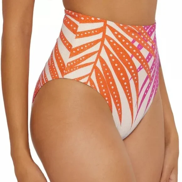 Trina Turk 'Sheer Tropics' Ultra High-Waist Bikini Bottom, Multicolor - Picture 2 of 3